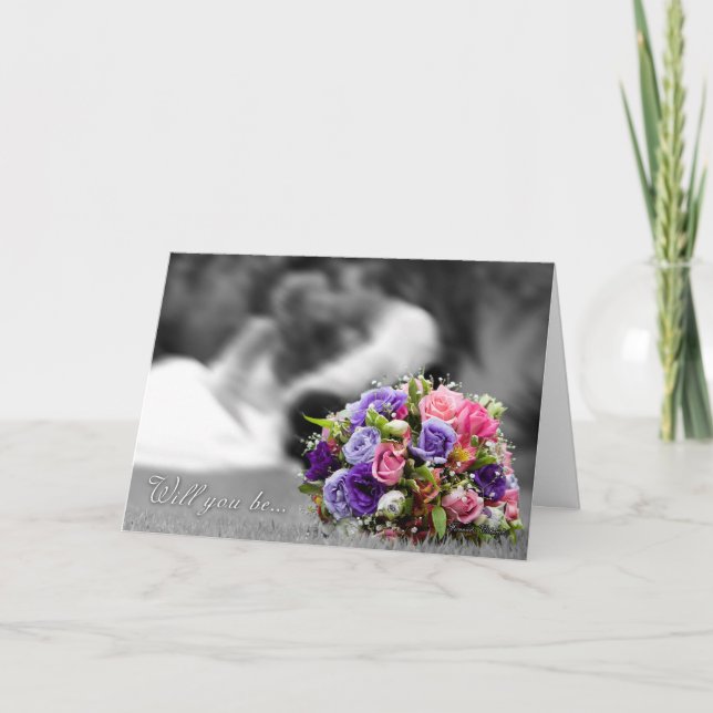 Convite Bridesmaid, você será minha dona de Bridesmaid neg (Frente)