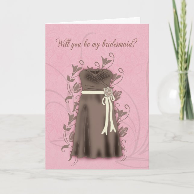 Convite Bridesmaid, Você Será Minha Porta-Voz, Rosa E Br? (Frente)