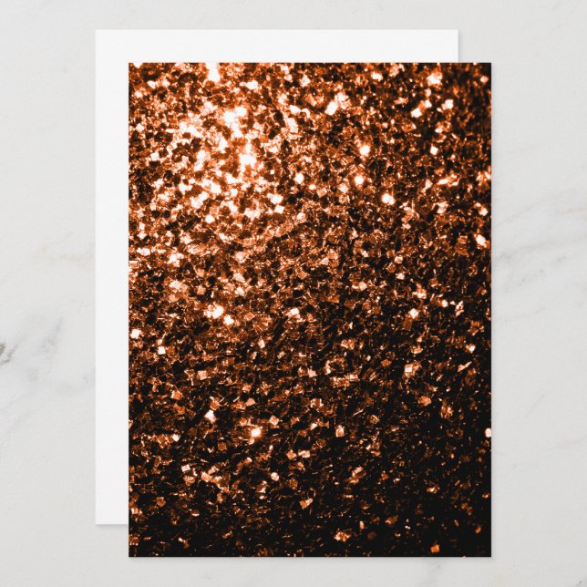 Convite brilho marrom laranja Bronze (Frente/Verso)