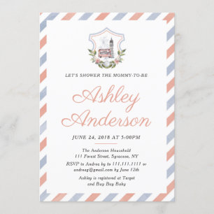 Convite britânico do chá de fraldas do chá