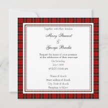 Convite Brodie Red Scottish Weding Square