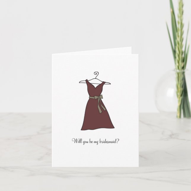 Convite Brown Dress, será minha dama de honra? (Frente)