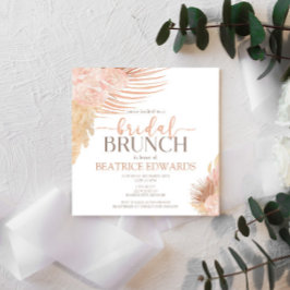 Convite Brunch de Chá de panela Floral Rosa Suave