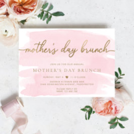 Convite Brunch de Dia de as mães de Aquarela Rosa