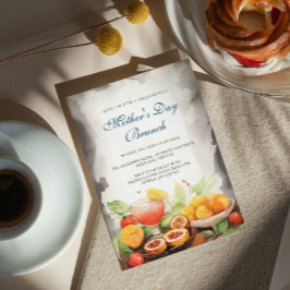 Convite Brunch de Dia de as mães e comida Fruta