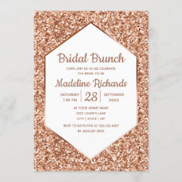 Convite Brunch Glitter Glam Bridal rosa Dourado