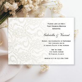 Convite Brunch para Casamento Poste de Local Branc