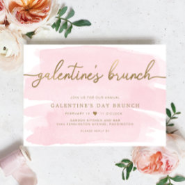 Convite Brunch para o Dia da Galentina Cor d'Água 