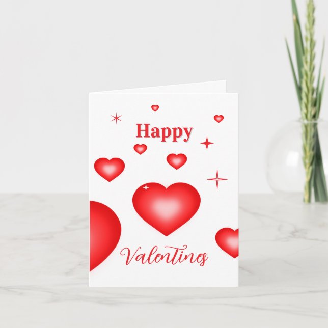 Convite Bubble Heart Coupon Valentine Card (Frente)