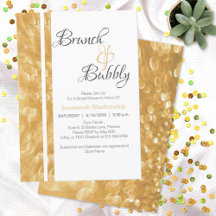 Convite Bubbly Brunch Bolhas de Champanhe