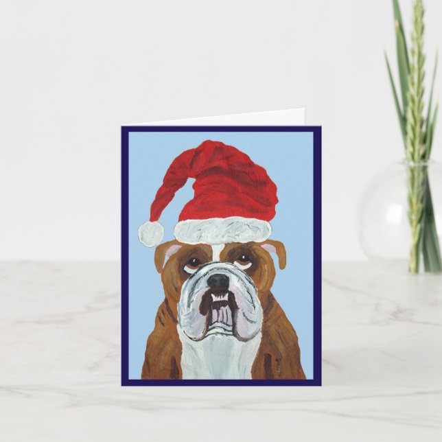 Convite Bulldog Papai Noel (Frente)