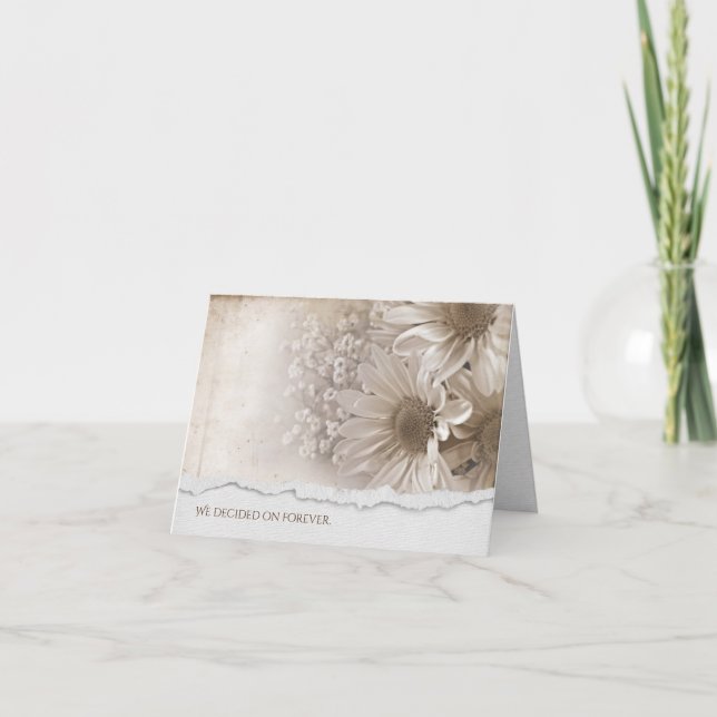 Convite Buquê de margaridas com borda rasgada Cerimônia de (Frente)