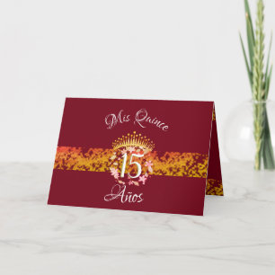 Convite Burgundy Elegant Luxury Quinceañera Espanhol