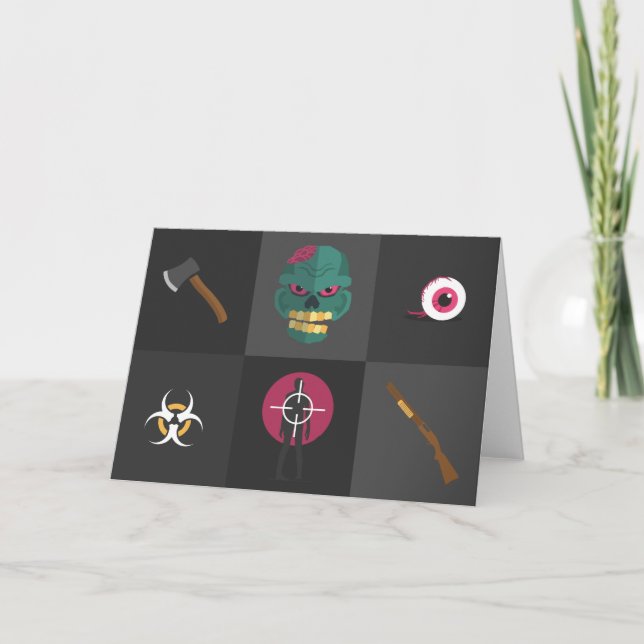 Convite caçador de zumbis de halloween (Frente)