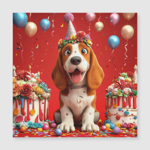 Convite Cachorro Beagle Adorável Comemora Aniversário