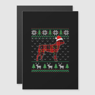 Convite Cachorro de Xadrez Vermelho Luzes de Natal Feias B