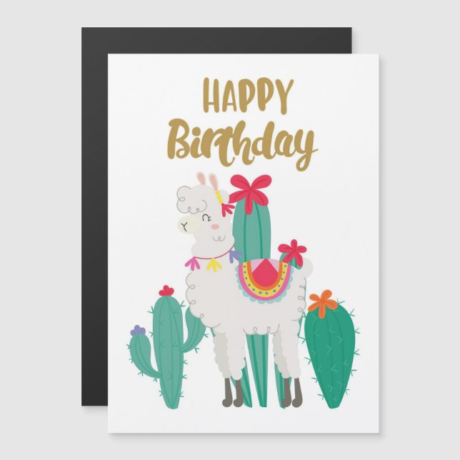 Convite Cactus Happy Birthday (Frente/Verso)
