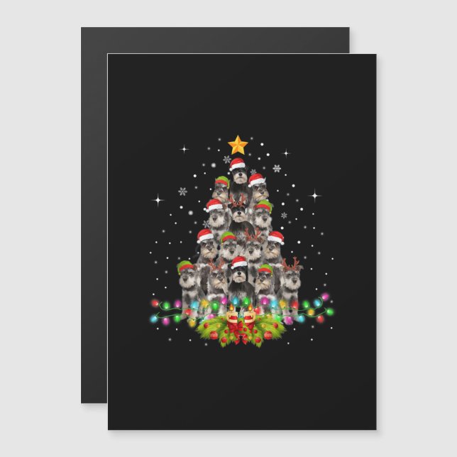 Convite Cães Schnauzer Árvore Natal Suéter Xmas Animal de  (Frente/Verso)