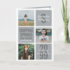 Convite Caixas de Diversão de 4 Fotos Cinza Prata Graduaçã