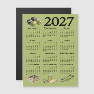 Convite Calendário 2027, Azeitonas Mediterrâneas, Verde