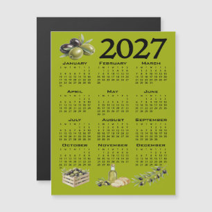 Convite Calendário 2027, Azeitonas Mediterrâneas, Verdes