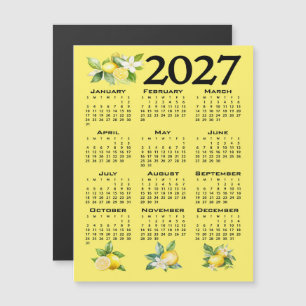Convite Calendário 2027 Estilo Italiano Limões Amarelo