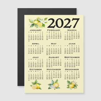 Convite Calendário 2027 Estilo Italiano Limões Amarelo