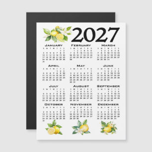 Convite Calendário 2027 Estilo Italiano Limões Branco