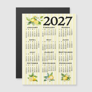Convite Calendário 2027 Estilo Italiano Limões Listras Ama