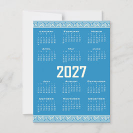 Convite Calendário 2027, Fretwork Grego, Cosmic Latte em A