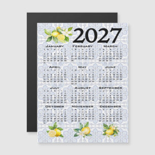 Convite Calendário 2027 Limões Azulejos Italianos Mediterr