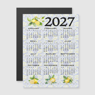Convite Calendário 2027 Limões Azulejos Mediterrâneo Itali