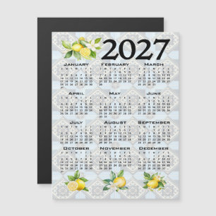Convite Calendário 2027 Limões Italianos Azulejos Mediterr