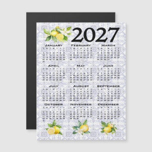 Convite Calendário 2027 Limões Italianos Azulejos Mediterr