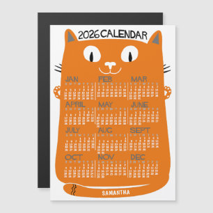 Convite Calendário Anual de 2026 Gato Laranja Meados do Sé