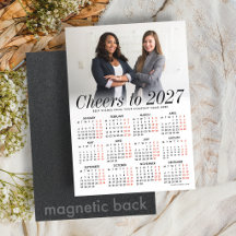 Calendário Branco de Foto Personalizada 2027 com C
