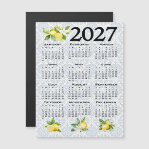 Convite Calendário de 2027 Limões Azulejos Italianos Medit