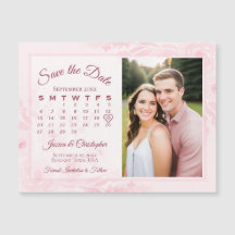 Calendário de Peônias Rosa e Ímã de Foto para Lemb