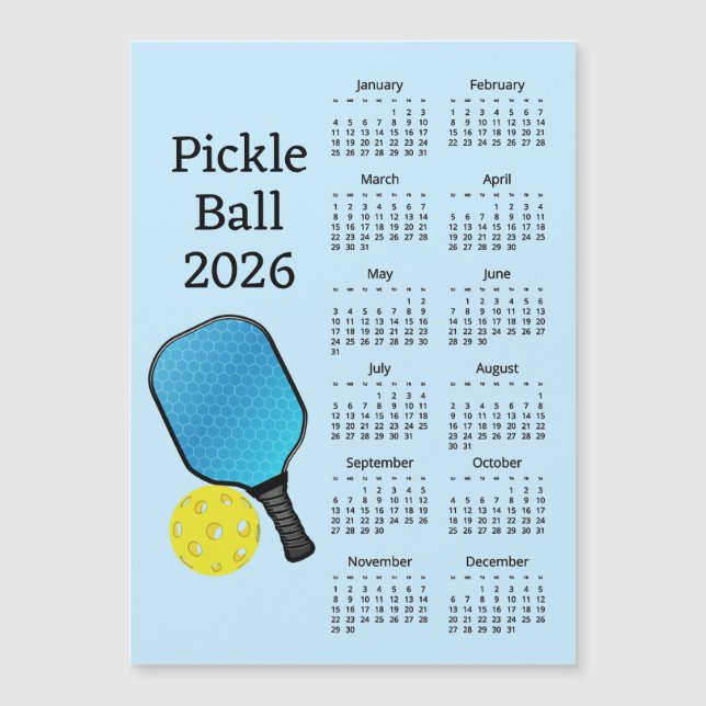 Convite Calendário de Pickleball 2026 (Frente)