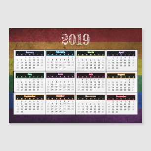 Convite Calendário do Miniímã do Rainbow 2019