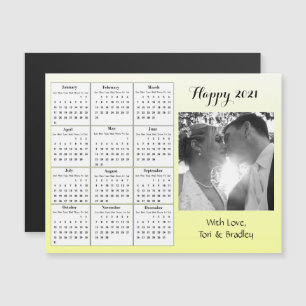 Convite Calendário Mini Gradiente Amarelo de Fotografia de