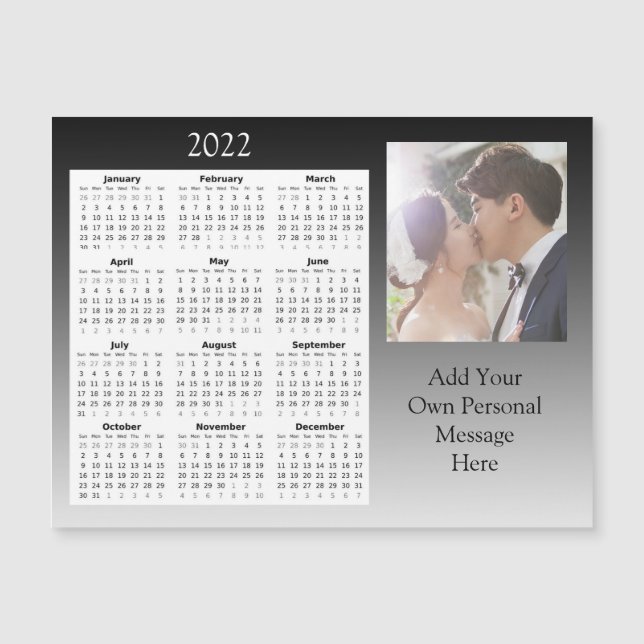 Convite Calendário Miniatura de Fotos de Casamento 2022 Ím (Frente)