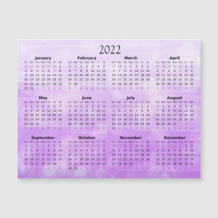 Convite Calendário Miniatura Magnético Roxo Ombre 2022