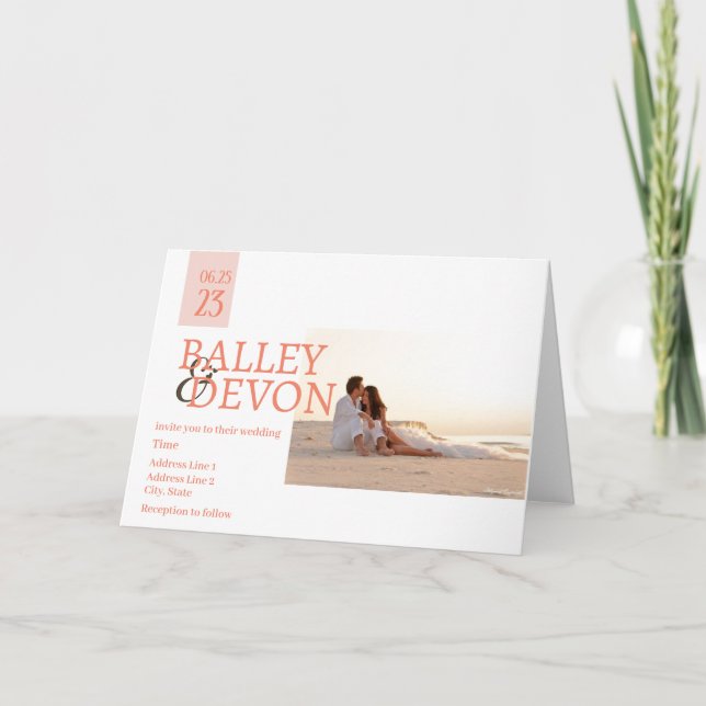 Convite Caligrafia Romântica O Casamento (Frente)