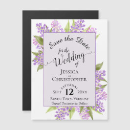 Convite Calliografia Lilacs Lavanda Casamento Salva Data