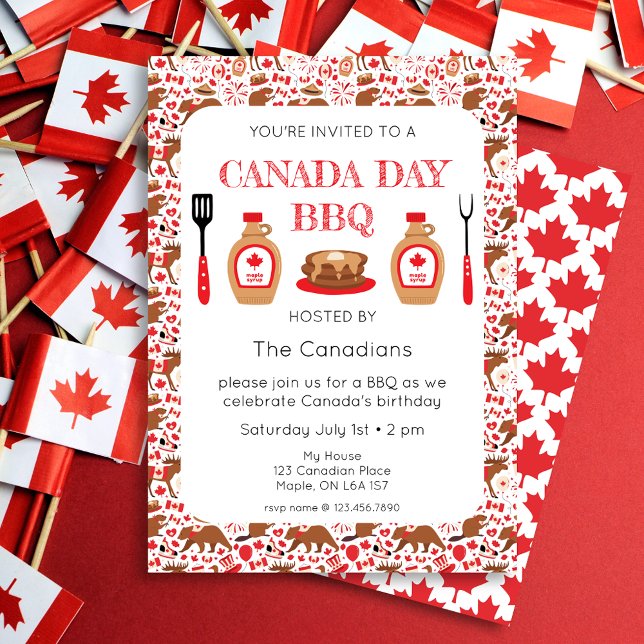 Convite Canadense para CHURRASCO no Dia do Canadá (Criador carregado)