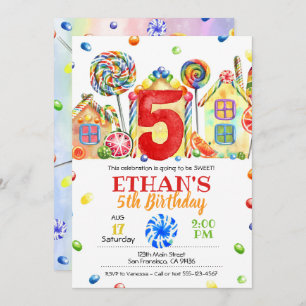 Convite Candyland Candy para o Tema Candy - 5