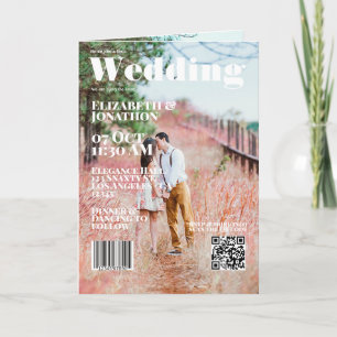 Convite Capa de Revista Casamento Código QR