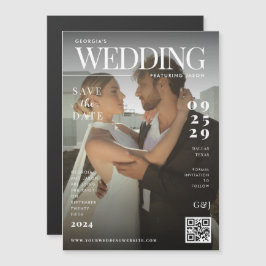 Convite Capa de Revista Engraçada Foto Escura Casamento Ún