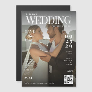 Convite Capa de Revista Engraçada Foto Escura Casamento Ún